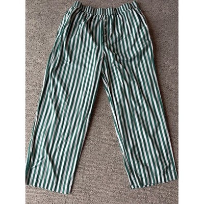 Women's Grayson Threads Green and White Striped Pajama Pants Size Large