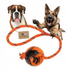 Durable Dog Fetch Ball Tug Toy Rope Chew Toy Rubber with Handle