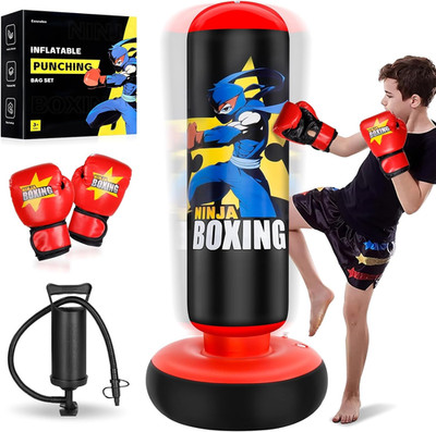 Punching Bag for Kids, Kids Boxing Set with Boxing Gloves 66'' Large Inflatable P