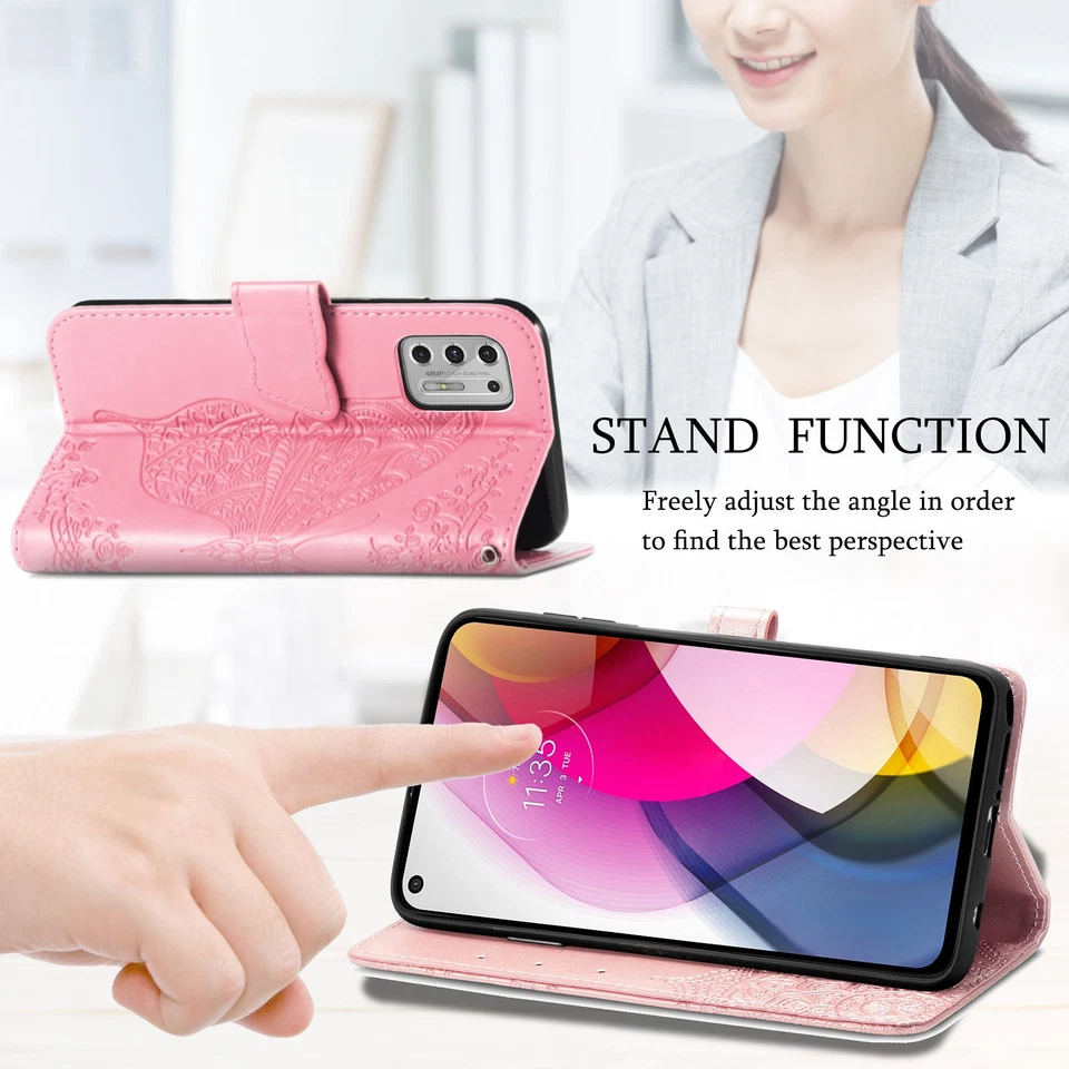 For Moto G Stylus 5G/Power/Play/Edge Magnetic Wallet Leather Flip Stand Case - Image 4 of 4