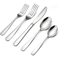 Stainless Steel Flatware Set for 4 with Spoons Forks Knives Polished