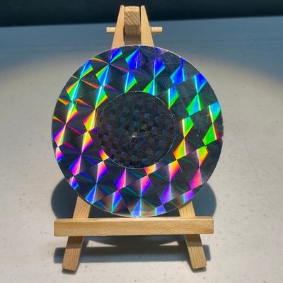 Laser Dazer Vintage DZ Co Spinning Disk 3D Color Images Holographic Checkerboard