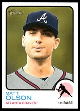 Matt Olson 2022 Topps Heritage #590 Atlanta Braves FREE SHIPPING AutographDen