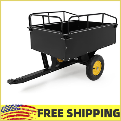 #ad #ad ATV Trailer Tow Behind Dump 15 Cu. ft Garden Cart for Lawn Mower Tractors 750lbs $170.99