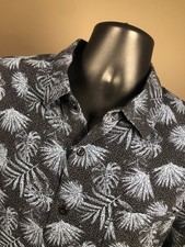 Nat Nast Luxury Originals Silk Blend Shirt Mens XL Black Blue Floral Hawaiian