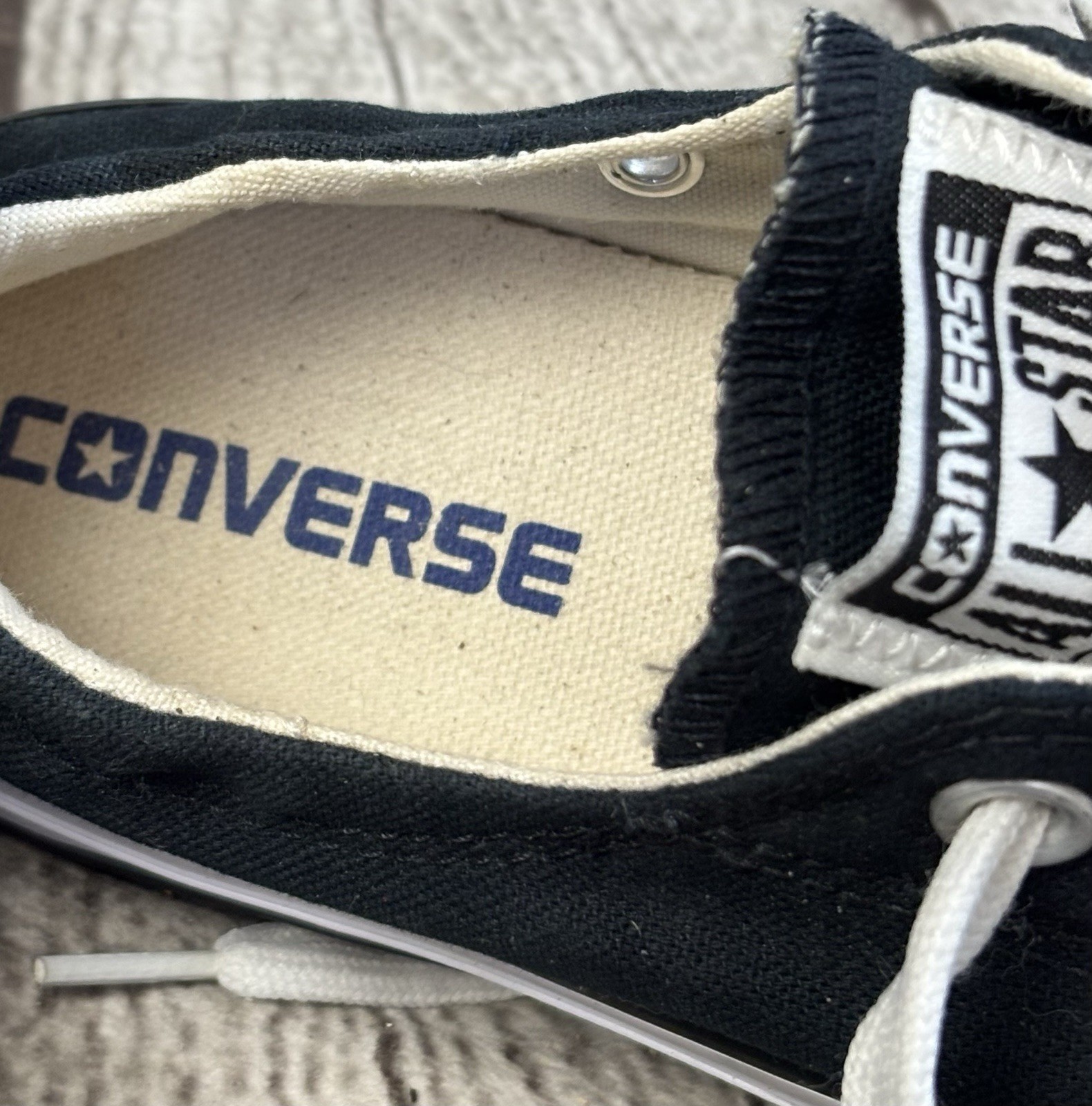 Converse All Star Low Top Black White Women’s Size 7 Shoes thumbnail 6