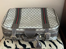 Authentic VTG iconic Gucci GG  Sherry Line Travel Luggage Bag Monogram Italy