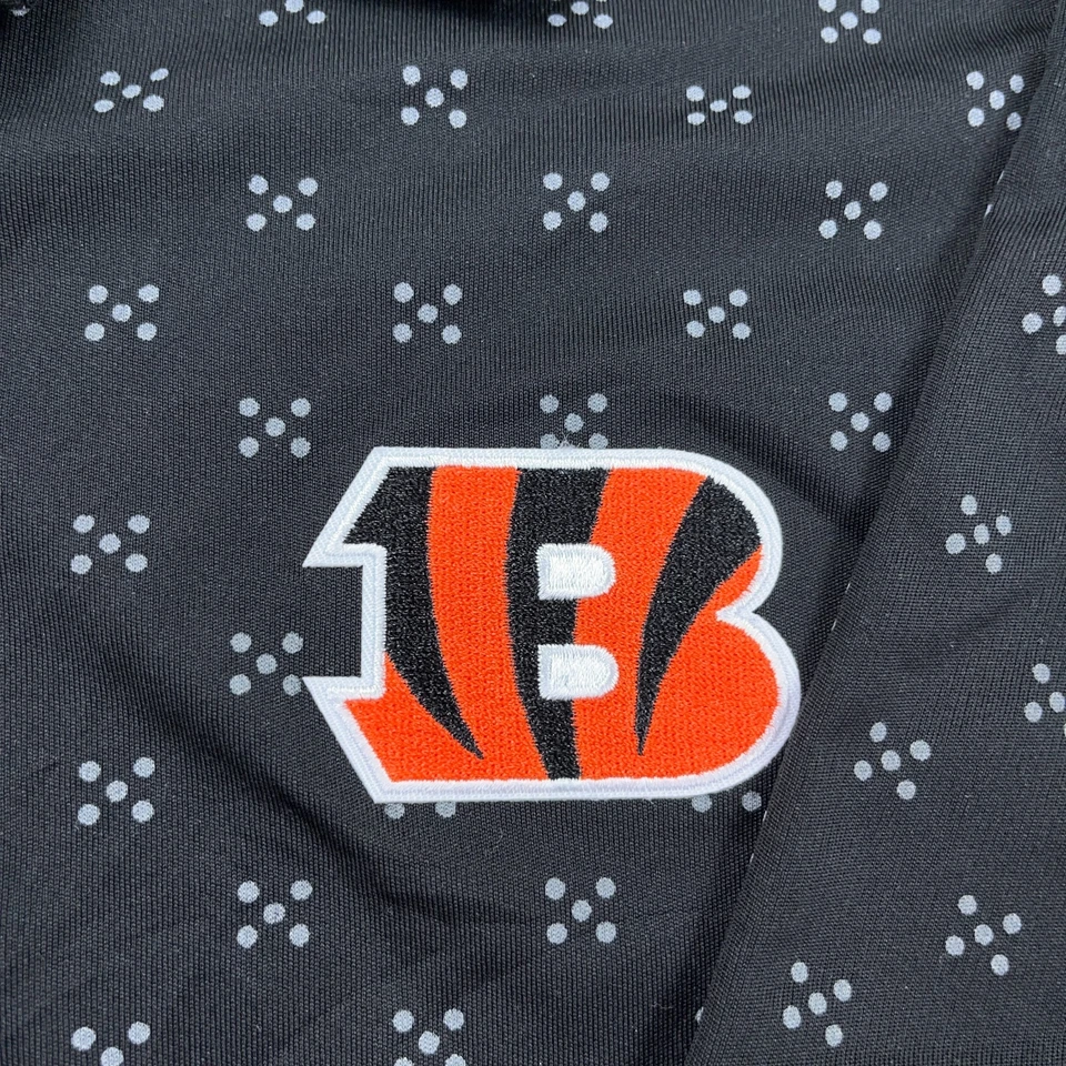 辛辛那提孟加拉虎 Polo 衫男式 XXL 2XL 黑色斑点性能几何图案 — 第 3/4 张图片