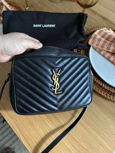 100% Auth. Saint Laurent Quilted Lou Camera Medium Bag