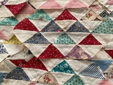 54 Antique Quilt Blocks – Patchwork Squares Granny Project Pieces Hand Sewn