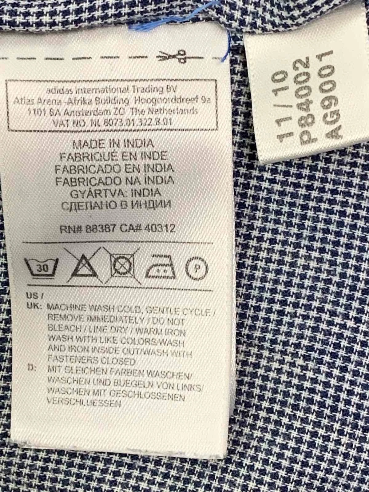 Adidas NEO Label Plaid  Vintage Sleeveless Hooded Shirt Vest Blue Check 2010,S. image 8