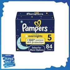 Pampers Swaddlers Overnight Baby Diapers Size 5, 84 Count