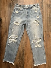 VERVET Los Angeles Blue Destroyed Jeans Frayed Hem Medium Wash Women's Size 30