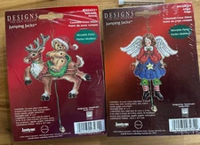 Jumping Jacks cross stitch Christmas kits Janlynn set of two kits