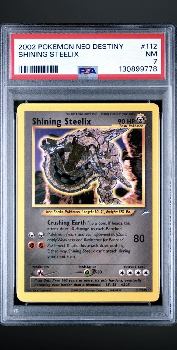 PSA 7 Shining Steelix Holo 112/105 Neo Destiny 2002 Pokemon Card Unlimited