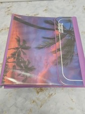 Vintage Mead Trapper Keeper 3 Ring Binder Palm Trees Sunset