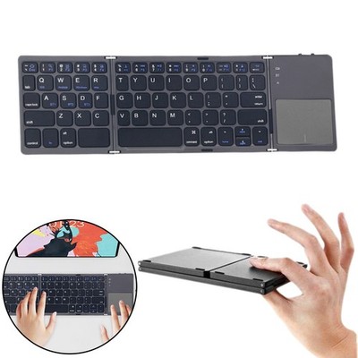 Mini Faltbar Blue-tooth Tastatur mit Touchpad Super Slim Wireless Keyboard