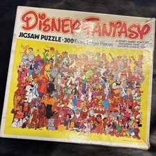 Disney Fantasy Characters 300 Extra Large Pieces Whitman 1981 Puzzle Complete