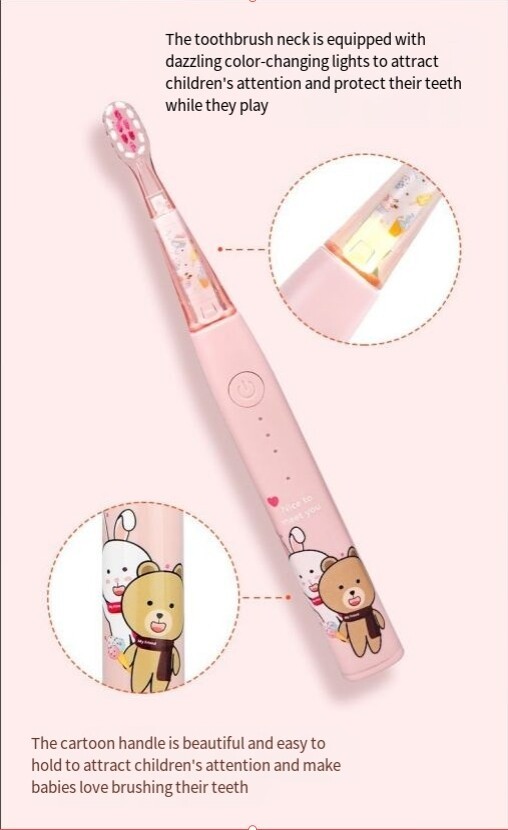 Children's 6-12 Years Old Rechargeable Smart Sonic Automatic Toothbrush