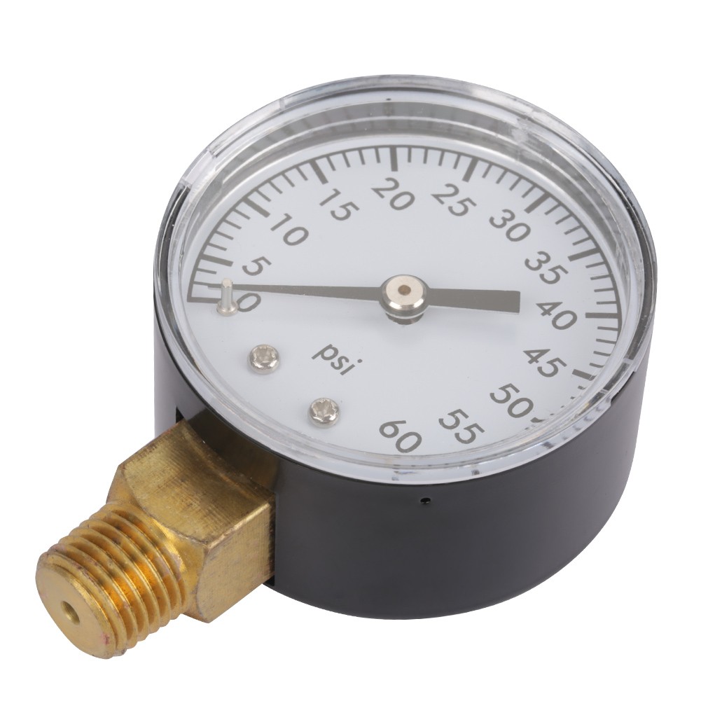 0-60psi Pressure Gauge Manometer For Water Air Oil Dial Instrument Base Entry