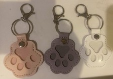 Pet Paw Shaped Leather Keychain, Pet Hair Keychain, Pet Memorial Gift Keyring -3