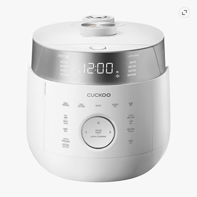 CUCKOO LHTR1009F Induction Rice Cooker 10-Cup 25 Programs White/Silver 1150W