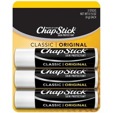 CHAPSTICK CLASSIC ORIGINAL 3 PACK STICKS LIP PROTECTANT SEALED