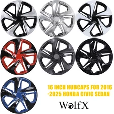 16" Inch Full Rim Hubcaps For 2016-2026 Honda Civic Sedan Wheel Hub Covers 4PCS