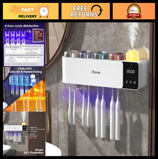 Toothbrush Holder with UV Sanitizer, Aromatherapy Diffuser  Night Light - Wall-