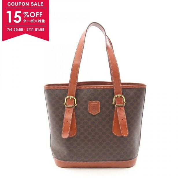 Celine Macadam Tote Bag Pvc Rivestito Tela Pelle Donna