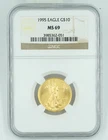 1995 NGC MS69 $10 Gold Eagle Flawless Coin