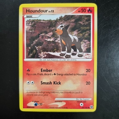 Pokemon Houndour Great Encounters GE 69/106 Common Fire Basic 50 HP Dark Pokemon