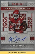 2017 Panini Heir to the Throne Signatures Kareem Hunt #HTS-KH Auto READ 3f2