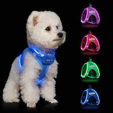 Light up Dog Harness,Rechargeable LED Dog Harness for Small Medium Large Dogs,Re