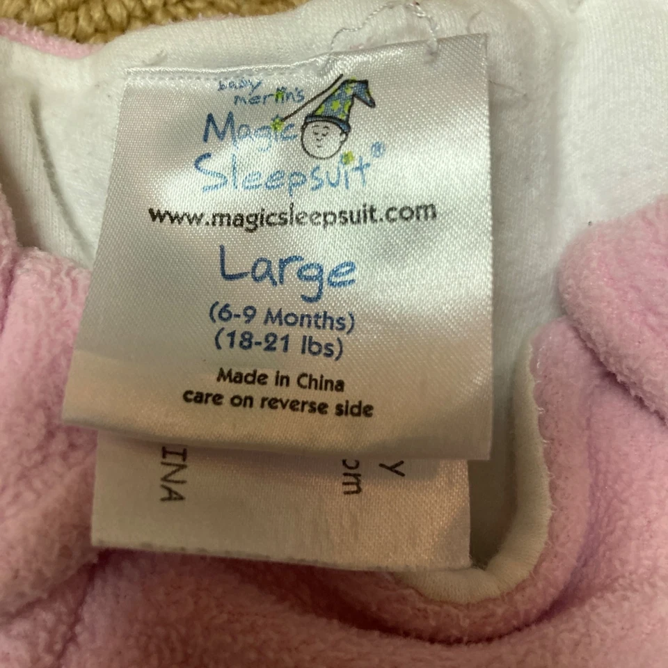 Pijama Baby Merlin's Magic grande 6-9 meses 18-21 libras rosa Foto 4 de 4