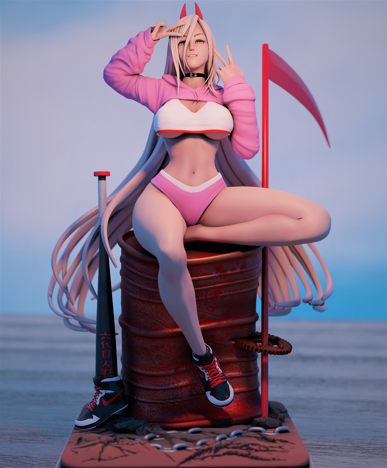 Power SFW/NSFW - Chainsaw Man figure in resina dipinta a mano consegna 30 - 90 g