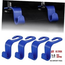 Car Headrest Hooks - 360 Rotatable Auto Back Seat Storage Organizer, 4 PCS Blue