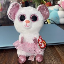 TY Beanie Boos NINA the Mouse Plush 6  Glitter Eyes MWMT Stuffed Animal Toy