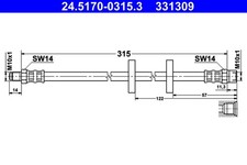 ATE 2x Bremsschlauch 24.5170-0315.3/2x für VW GOLF 2 19E 1G1 JETTA 1G2 165 B2 1