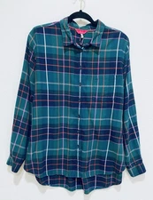 Joules Top Womens 12 Winter Plaid Flannel Button Up Long Sleeve Outdoor Hiking