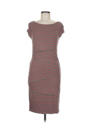 bailey 44 casual dresses Bailey 44 Heather Gray double lined Ruched Rayon stretchy midi Dress Casual chic