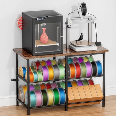 3D Printer Stand with Filament Storage, Heavy Duty Metal 3D Printer Table for 2