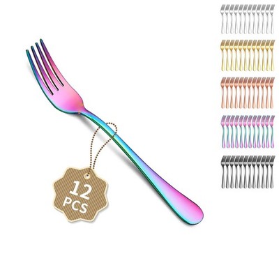 Regenbogen Tafelgabeln 12tlg 18cm, Essgabeln Set