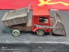 VINTAGE DUMP TRUCK SHOVEL WIND UP 60s TIN METAL TOY SOVIET ERA POLAND FOR PARTS