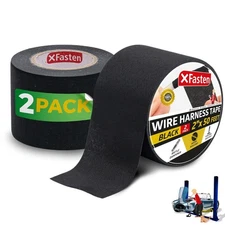 XFasten Wire Harness Tape, 2 Inches x 50 2-Inch x 50-Feet (2-Pack), Black 