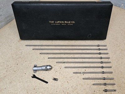 Lufkin solid rod inside micrometer set - 2'' to 12'' - Made in the U.S.A.