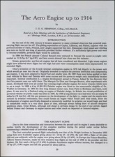 THE AERO ENGINE UP TO 1914. THIS IS AN UNCOMMON ORIGINAL ARTICLE FROM THE THE NE