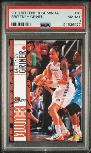 2013 Rittenhouse WNBA Brittney Griner Rookie PSA 8 W25 Registry Phoenix Mercury