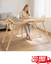 27.6" Puzzle Table 1500 Pieces Jigsaw Board with Drawers Folding Wood Table