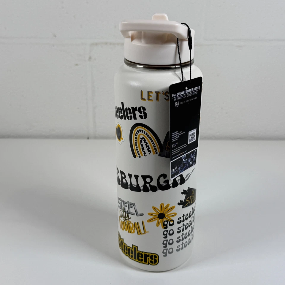 Botella de agua apagadora Pittsburgh Steelers Memory Company 34 oz Foto 2 de 4